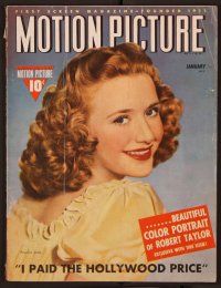1x028 MOTION PICTURE magazine January 1940 portrait of Priscilla Lane smiling over her shoulder!