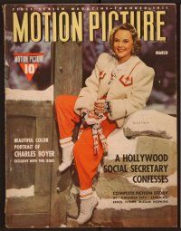 1x030 MOTION PICTURE magazine March 1940 Sonja Henie in cool winter outfit!