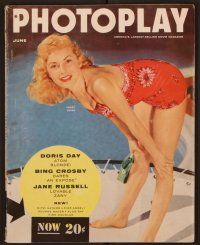 1x052 PHOTOPLAY magazine June 1955 sexy Janet Leigh in swimsuit on trampoline by Ornitz!
