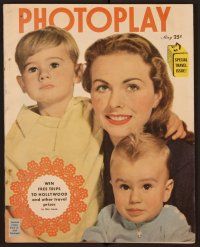 1x043 PHOTOPLAY magazine May 1950 portrait of Jeanne Crain with her kids by Frank Powolny!