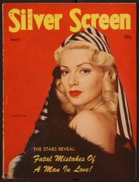 1x004 SILVER SCREEN magazine April 1945 sexy Lana Turner in really wild outfit!