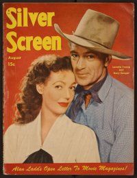 1x008 SILVER SCREEN magazine August 1945 Loretta Young & Gary Cooper from Along Came Jones!