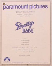 1x175 PRETTY BABY presskit '78 directed by Louis Malle, young Brooke Shields, Susan Sarandon