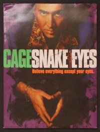 1x196 SNAKE EYES presskit '98 Nicolas Cage, Gary Sinise, John Heard, Carla Gugino, Brian De Palma