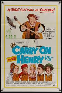 1y121 CARRY ON HENRY VIII 1sh '72 Sidney James, Gerald Thomas historic English comedy!
