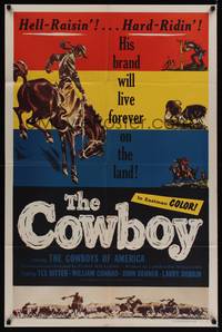 1y153 COWBOY 1sh '54 William Conrad is a hell-raisin' & hard ridin' cowboy!