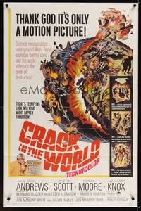 1y154 CRACK IN THE WORLD 1sh '65 atom bomb explodes, thank God it's only a motion picture!