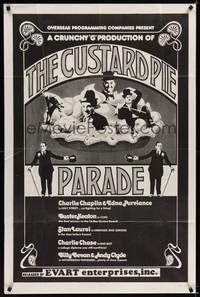 1y163 CUSTARD PIE PARADE 1sh '60s comedy shorts by Chaplin, Keaten, Laurel, Charlie Chase!