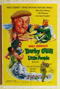 1y168 DARBY O'GILL & THE LITTLE PEOPLE 1sh '59 Disney, Sean Connery, it's leprechaun magic!