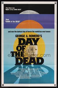 1y172 DAY OF THE DEAD 1sh '85 George Romero's Night of the Living Dead zombie horror sequel!