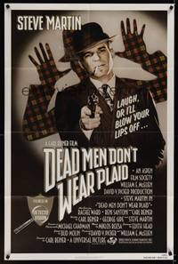 1y174 DEAD MEN DON'T WEAR PLAID 1sh '82 Steve Martin will blow your lips off if you don't laugh!