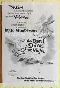 1y189 DEVIL STRIKES AT NIGHT 1sh '59 Nachts, wenn der Teufel kam, Robert Siodmak directed!