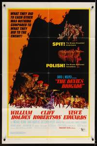 1y190 DEVIL'S BRIGADE 1sh '68 William Holden, Cliff Robertson, Vince Edwards, cool art by Kossin!