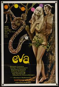 1y227 EVA 1sh '69 sexy art of Adam & Eve w/snake, the facts of life & love!