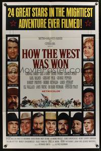 1y376 HOW THE WEST WAS WON 1sh '64 John Ford epic, Debbie Reynolds, Gregory Peck & all-star cast!