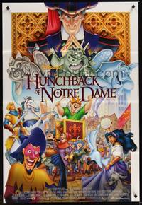 1y386 HUNCHBACK OF NOTRE DAME DS 1sh '96 Walt Disney, art of cast from Victor Hugo's novel!