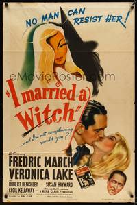 1y001 I MARRIED A WITCH 1sh '42 wonderful art of sexiest Veronica Lake & Fredric March!