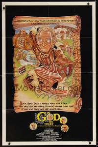 1y401 IN GOD WE TRUST int'l 1sh '80 different wacky art of monk Marty Feldman on skateboard!