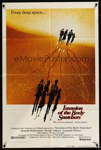 1y414 INVASION OF THE BODY SNATCHERS advance 1sh '78 Philip Kaufman classic remake of space invaders