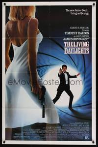 1y485 LIVING DAYLIGHTS 1sh '87 Timothy Dalton as James Bond & sexy Maryam d'Abo with gun!