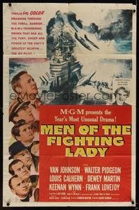 1y539 MEN OF THE FIGHTING LADY 1sh '54 Van Johnson, James A. Michener's forgotten heroes of Korea!