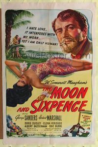 1y555 MOON AND SIXPENCE 1sh '42 George Sanders, Herbert Marshall, love only interferes with work!