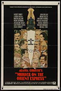 1y570 MURDER ON THE ORIENT EXPRESS 1sh '74 Agatha Christie, great art of cast by Richard Amsel!