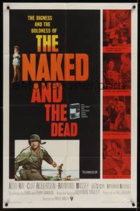 1y581 NAKED & THE DEAD 1sh '58 from Norman Mailer's novel, Aldo Ray in World War II!