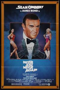 1y594 NEVER SAY NEVER AGAIN 1sh '83 art of Sean Connery as James Bond 007 by R. Dorero!