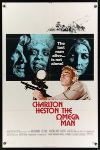 1y631 OMEGA MAN 1sh '71 Charlton Heston is the last man alive, and he's not alone!