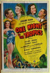 1y639 ONE NIGHT IN THE TROPICS 1sh '40 five stars pictured, but no Abbott & Costello!