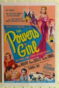 1y675 POWERS GIRL 1sh '42 sexy Carole Landis, Benny Goodman, George Murphy & Anne Shirley!