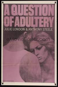 1y682 QUESTION OF ADULTERY 1sh '59 Don Chaffey directed, art of Julie London & Anthony Steele!