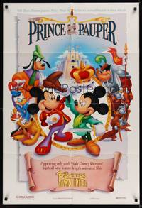 1y705 RESCUERS DOWN UNDER/PRINCE & THE PAUPER DS 1sh '90 Disney, great art of Mickey!