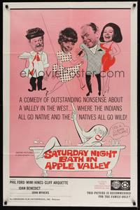 1y727 SATURDAY NIGHT BATH IN APPLE VALLEY 1sh '65, Phil Ford, a comedy of outstanding nonsense!