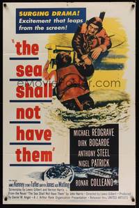 1y736 SEA SHALL NOT HAVE THEM 1sh '55 British soldiers Michael Redgrave & Dirk Bogarde!