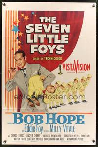 1y750 SEVEN LITTLE FOYS 1sh '55 Bob Hope performing on stage with his seven kids in wacky outfits!