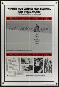 1y780 SLAUGHTERHOUSE FIVE 1sh '72 Kurt Vonnegut, Holly Near, Michael Sacks, Vallerie Perrine