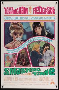 1y785 SMASHING TIME 1sh '68 Rita Tushingham, Lynn Redgrave, two sexy girls go stark mod!