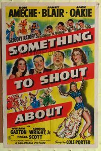 1y794 SOMETHING TO SHOUT ABOUT style B 1sh '43 Don Ameche, sexy Janet Blair, songs by Cole Porter!