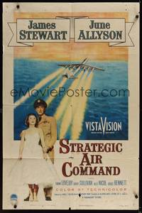 1y819 STRATEGIC AIR COMMAND 1sh '55 military pilot James Stewart, June Allyson, cool airplane art!