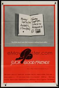 1y824 SUCH GOOD FRIENDS 1sh '72 Otto Preminger, image of little black book, Saul Bass art!