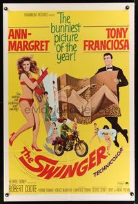 1y843 SWINGER 1sh '66 super sexy Ann-Margret, Tony Franciosa, the bunniest picture of the year!
