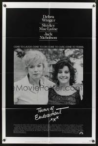 1y862 TERMS OF ENDEARMENT 1sh '83 great close up of Shirley MacLaine & Debra Winger!