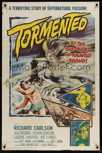 1y915 TORMENTED 1sh '60 great art of the sexy she-ghost of Haunted Island, supernatural passion!