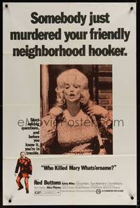 1y970 WHO KILLED MARY WHATS'ERNAME 1sh '71 Red Buttons, somebody murdered the neighborhood hooker!