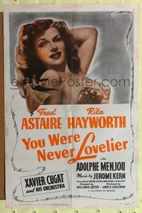 1y994 YOU WERE NEVER LOVELIER 1sh R49 great close-up of sexy Rita Hayworth!