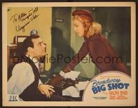 1z125 BROADWAY BIG SHOT signed LC '42 by Virginia Vale, who is leaning over desk towards Ralph Byrd