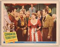 1z126 COMANCHE TERRITORY signed LC #2 '50 by Macdonald Carey, who's with Maureen O'Hara & crowd!