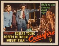 1z254 CROSSFIRE LC #4 '47 Jacqueline White watches Robert Young talk to Gloria Grahame!